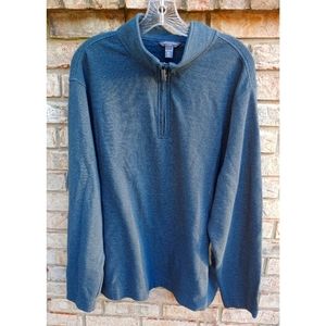 🔥Hot Style!💥 Van Heusen Flex quarter zip pullover sweater Grey Dawn Blue XL